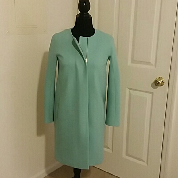 J. Crew Jackets & Blazers - J.Crew Blue Collarless wool trench coat